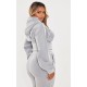 Shape Light Grey Sweat Cropped Shirred Waist Hoodie Shape Light Grey Sweat Cropped Shirred Waist Hoodie