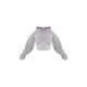 Shape Light Grey Sweat Cropped Shirred Waist Hoodie Shape Light Grey Sweat Cropped Shirred Waist Hoodie