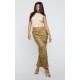 Premium Olive Washed Faux Leather Maxi Skirt Premium Olive Washed Faux Leather Maxi Skirt