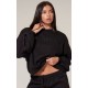 PRETTYLITTLETHING Black Boxy Embroidered Sweatshirt PRETTYLITTLETHING Black Boxy Embroidered Sweatshirt