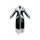 Black Faux Leather Oversized Lapel Borg Lined Belted Coat Black Faux Leather Oversized Lapel Borg Lined Belted Coat