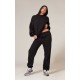 PRETTYLITTLETHING Black Oversized Embroidered Cuffed Sweatpants PRETTYLITTLETHING Black Oversized Embroidered Cuffed Sweatpants