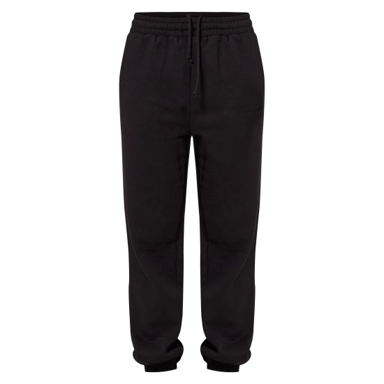 PRETTYLITTLETHING Black Oversized Embroidered Cuffed Sweatpants PRETTYLITTLETHING Black Oversized Embroidered Cuffed Sweatpants