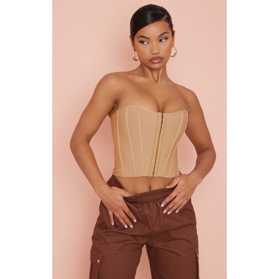 Stone Bandage Hook And Eye Structured Corset Stone Bandage Hook And Eye Structured Corset