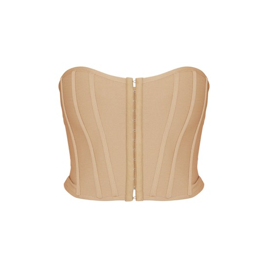 Stone Bandage Hook And Eye Structured Corset Stone Bandage Hook And Eye Structured Corset