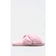 Pink Faux Fur Cross Over Slippers Pink Faux Fur Cross Over Slippers