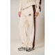 PRETTYLITTLETHING Cream Embroidered Contrast Panel Straight Leg Sweatpants PRETTYLITTLETHING Cream Embroidered Contrast Panel Straight Leg Sweatpants
