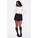 Black Tailored Woven Box Pleat Skater Skort Black Tailored Woven Box Pleat Skater Skort