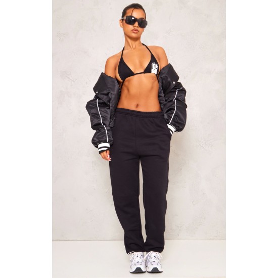 Black Sweat Cuffed High Waist Sweatpants Black Sweat Cuffed High Waist Sweatpants