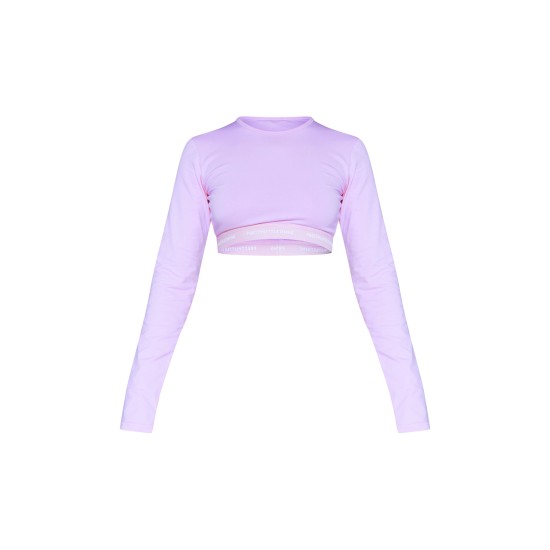 PRETTYLITTLETHING Tape Baby Pink Long Sleeve PJ Top PRETTYLITTLETHING Tape Baby Pink Long Sleeve PJ Top