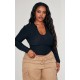 Plus Black Soft Touch V Neck Long Sleeve Top Plus Black Soft Touch V Neck Long Sleeve Top