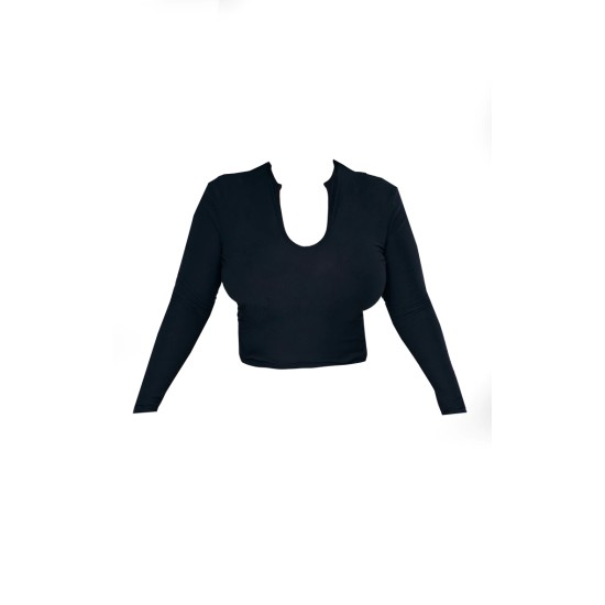 Plus Black Soft Touch V Neck Long Sleeve Top Plus Black Soft Touch V Neck Long Sleeve Top