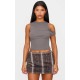 Dark Grey Ribbed Asymmetric Vest Top Dark Grey Ribbed Asymmetric Vest Top
