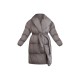 Maternity Grey Oversized Collar Belted Longline Puffer Maternity Grey Oversized Collar Belted Longline Puffer
