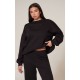 Black Longline Oversized Sweatshirt Black Longline Oversized Sweatshirt