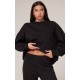 Black Longline Oversized Sweatshirt Black Longline Oversized Sweatshirt