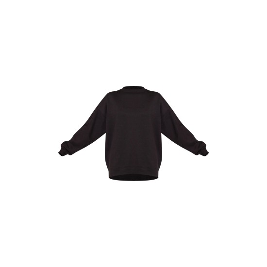 Black Longline Oversized Sweatshirt Black Longline Oversized Sweatshirt