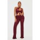 Shape Burgundy Fold Over Ribbed Pant With Side Panel Detail Shape Burgundy Fold Over Ribbed Pant With Side Panel Detail