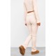 Cream Rib Fold Over Waist Flared Pants Cream Rib Fold Over Waist Flared Pants