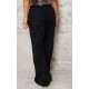 Petite Black Denim Frayed Tie Waist Wide Leg Jeans Petite Black Denim Frayed Tie Waist Wide Leg Jeans