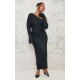 Plus Black Heavy Brushed Asymmetric Ruched Maxi Dress Plus Black Heavy Brushed Asymmetric Ruched Maxi Dress