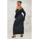 Plus Black Heavy Brushed Asymmetric Ruched Maxi Dress Plus Black Heavy Brushed Asymmetric Ruched Maxi Dress