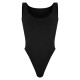 Black Basic Slinky Scoop Neck Bodysuit Black Basic Slinky Scoop Neck Bodysuit