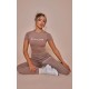 PRETTYLITTLETHING Toffee Logo Short Sleeved Bodysuit PRETTYLITTLETHING Toffee Logo Short Sleeved Bodysuit