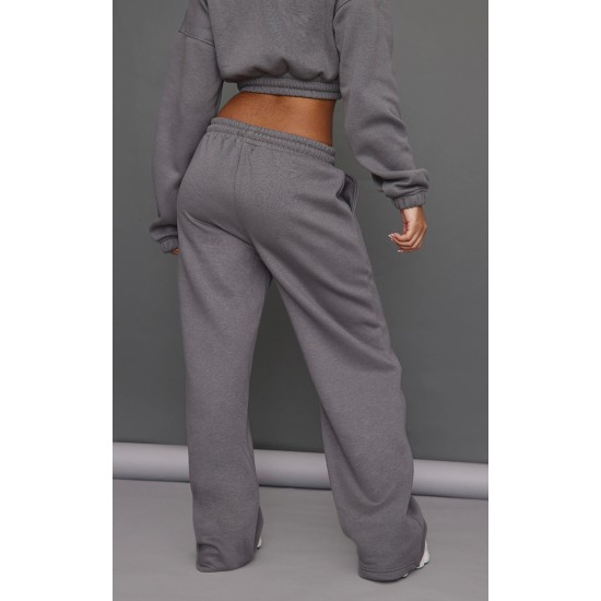 Petite Steel Blue Wide Leg Seam Detailed Sweatpants Petite Steel Blue Wide Leg Seam Detailed Sweatpants
