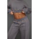 Petite Steel Blue Wide Leg Seam Detailed Sweatpants Petite Steel Blue Wide Leg Seam Detailed Sweatpants