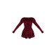 Burgundy Sequin Cup Detail Long Sleeve Skater Romper Burgundy Sequin Cup Detail Long Sleeve Skater Romper
