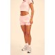 PRETTYLITTLETHING Baby Pink Contrast Binding Runner Shorts PRETTYLITTLETHING Baby Pink Contrast Binding Runner Shorts