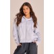 Grey Marl Oversized Hooded Zip Up Sweat Hoodie Grey Marl Oversized Hooded Zip Up Sweat Hoodie