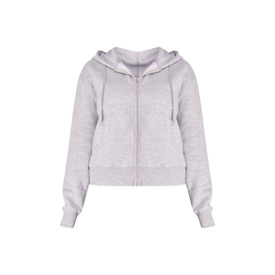 Grey Marl Oversized Hooded Zip Up Sweat Hoodie Grey Marl Oversized Hooded Zip Up Sweat Hoodie