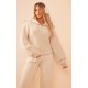 Stone Chunky Knitted Zip Up Oversized Sweater Stone Chunky Knitted Zip Up Oversized Sweater