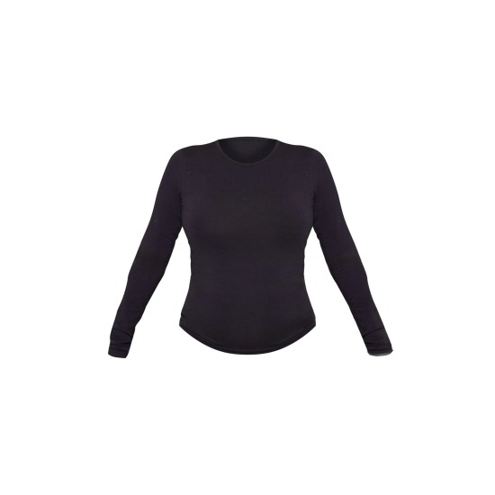 Maternity Black Long Sleeve Basic Fitted Top Maternity Black Long Sleeve Basic Fitted Top