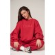 PRETTYLITTLETHING Red Boxy Embroidered Sweatshirt PRETTYLITTLETHING Red Boxy Embroidered Sweatshirt