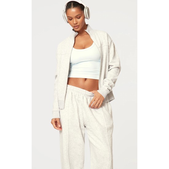 Ash Grey Pintuck Detail Oversized Sweatpants Ash Grey Pintuck Detail Oversized Sweatpants