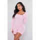 Shape Light Pink Snatched Ribbed Long Sleeve Unitard Shape Light Pink Snatched Ribbed Long Sleeve Unitard