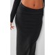 Black Premium Soft Touch Low Rise Maxi Skirt Black Premium Soft Touch Low Rise Maxi Skirt