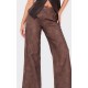 Petite Chocolate Faux Leather Wide Leg Pants Petite Chocolate Faux Leather Wide Leg Pants