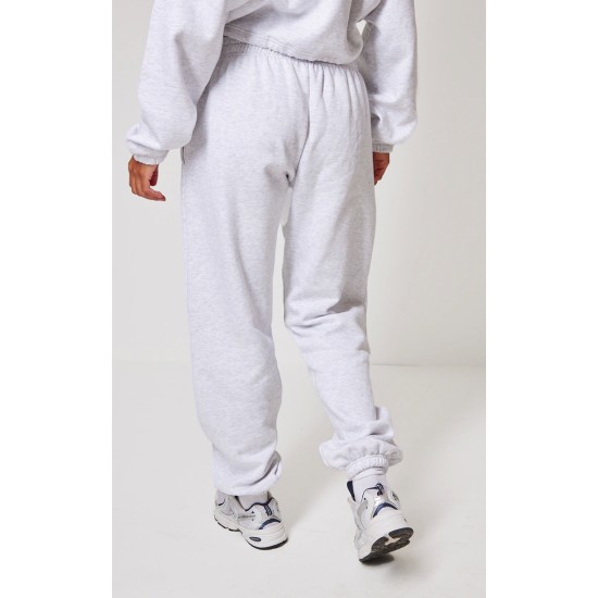 PRETTYLITTLETHING Grey Marl Oversized Cuffed Sweatpants PRETTYLITTLETHING Grey Marl Oversized Cuffed Sweatpants