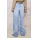 Blue Distressed Detail Straight Leg Jeans Blue Distressed Detail Straight Leg Jeans