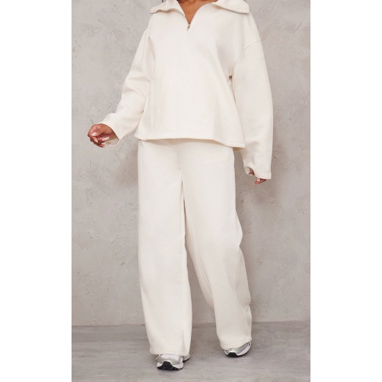 Maternity Cream Wide Leg Sweatpants Maternity Cream Wide Leg Sweatpants