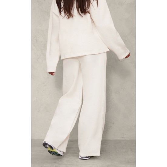 Maternity Cream Wide Leg Sweatpants Maternity Cream Wide Leg Sweatpants