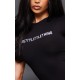 PRETTYLITTLETHING Black Logo Short Sleeved Bodysuit PRETTYLITTLETHING Black Logo Short Sleeved Bodysuit