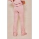PRETTYLITTLETHING Light Pink Printed Flared Pants PRETTYLITTLETHING Light Pink Printed Flared Pants