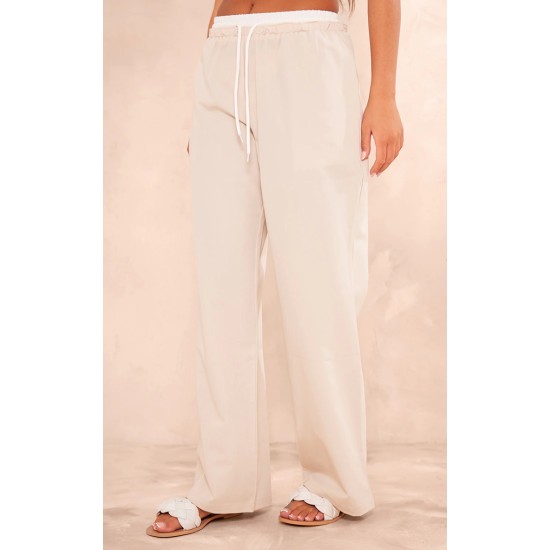 Stone Boxer Detail Drawstring Waist Pants Stone Boxer Detail Drawstring Waist Pants