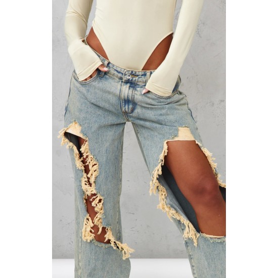 Vintage Wash Extreme Ripped Boyfriend Jean Vintage Wash Extreme Ripped Boyfriend Jean