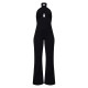 Black Cross Neck Tie Back Rib Jumpsuit Black Cross Neck Tie Back Rib Jumpsuit